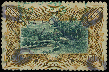 Belgian Congo Belge Lado Enclave 50c Mols train